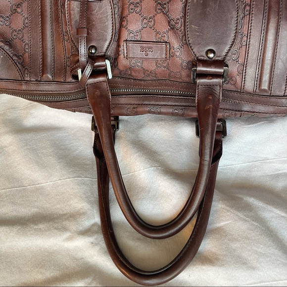 Gucci Guccissimma leather Weekender travel carry on duffel bag w/ lock key - Picture 6 of 12